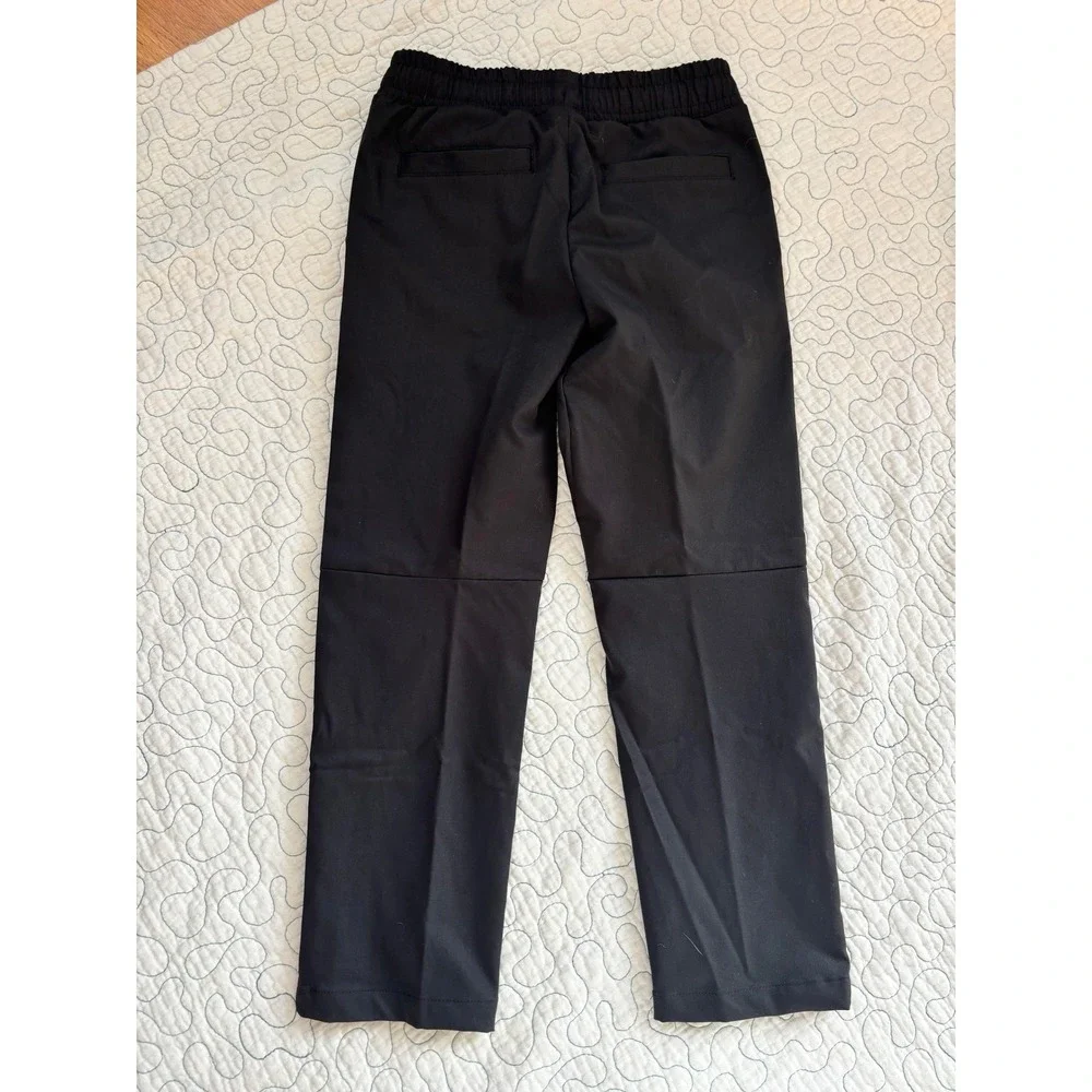 Nike Kids Black Pants White‎ Logo Drawstring Boys Size Small NWOT